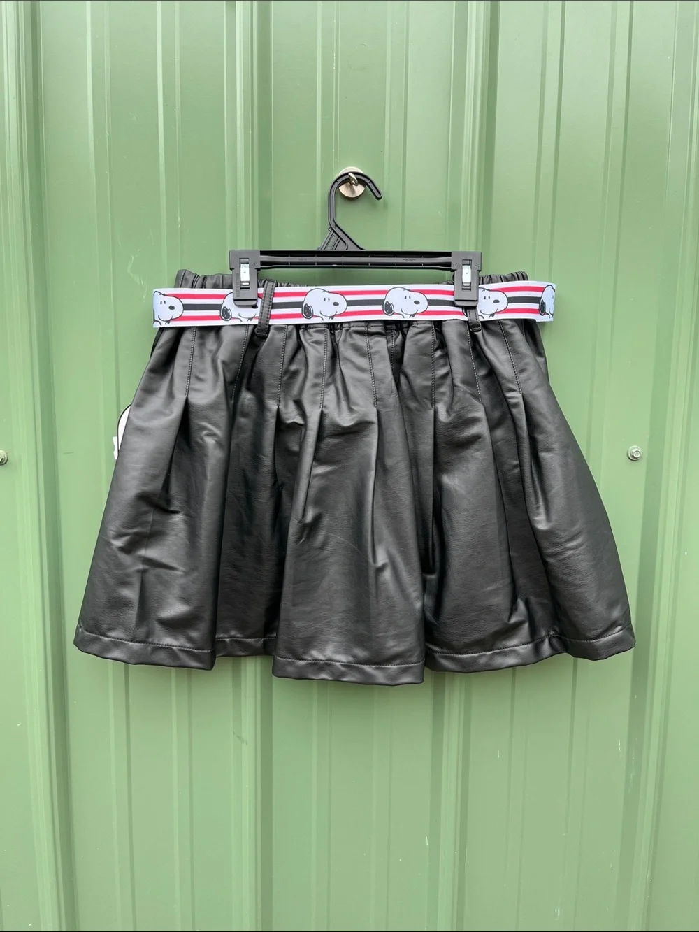 Girls Justice x Snoopy Pleated Faux Leather Skirt Size XLP